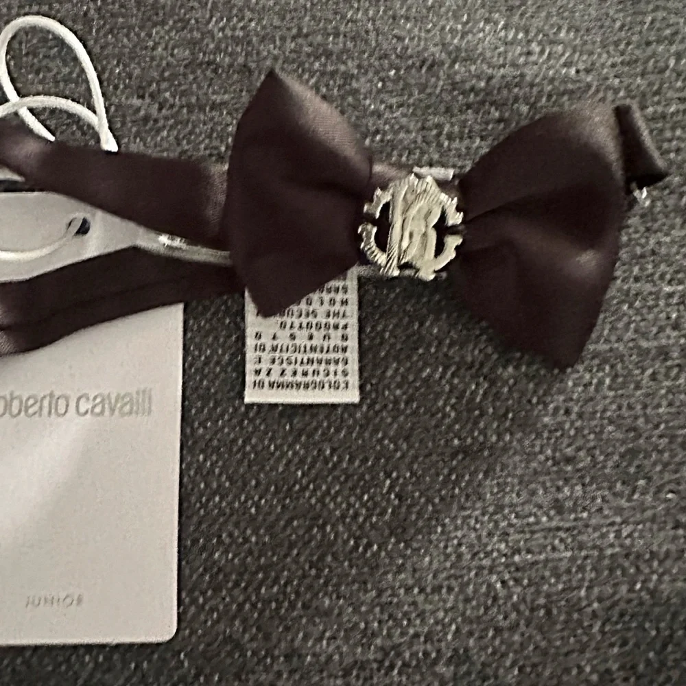 Roberto Cavalli Black Bow with Silver Emblem